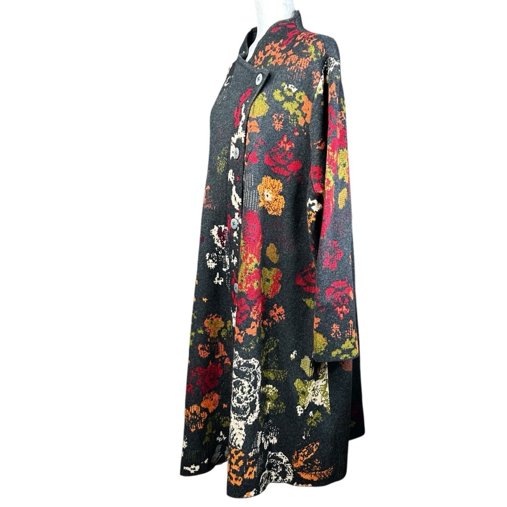 J. Jill Madison Floral Duster Long Cardigan Sweater 4X Spring Alpaca Wool Blend - Picture 5 of 15